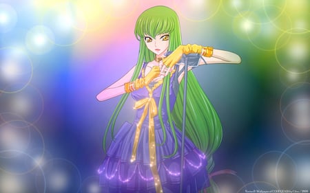 CC Singing - beauty, girl, cc, geass, code, beautiful, singing, anime, cute, colourful