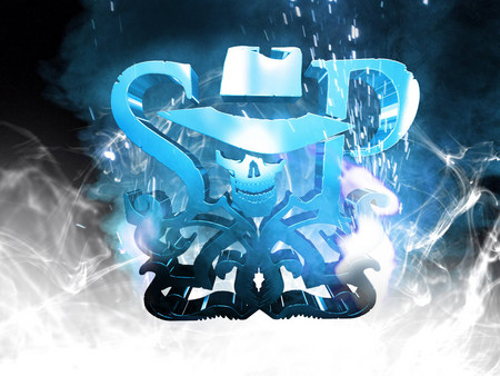 Skullduggery Pleasant - skull, sp, hat, silver blue, lights