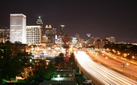 city at night - night, architecture, modern, wall