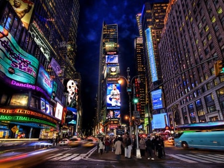 Times square night - arc, night, modern, wall