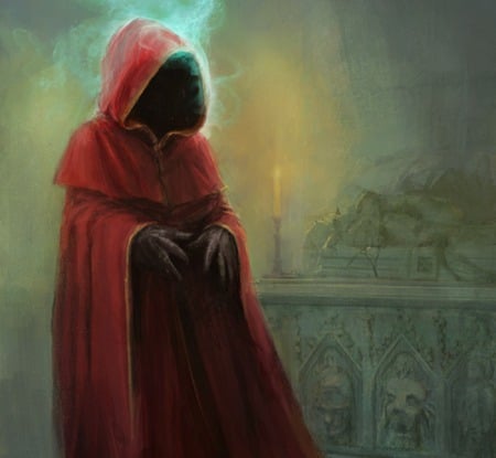 Red Wraith - red, dark, cloak, wraith