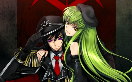 C.C and Lelouch - lelouch, girl, cc, anime, code geass