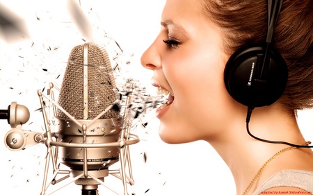 music - woman, face, music, microphone