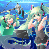 Hatsune Miku & chibi Miku