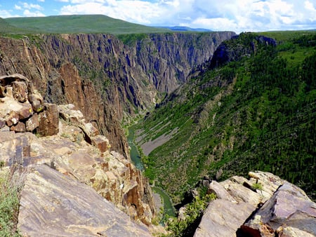 Black Canyon river gorge - river, colorado, mountains, deserts, rocky mountains, balck canyon