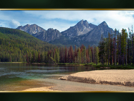 nature mountains - nature, sky, lake, trees, mountains