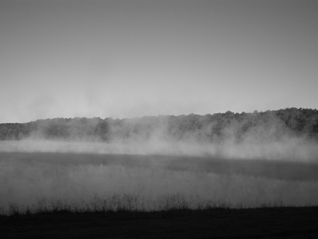 Fall Creek Falls Lake - sunrise, lake, water, fog