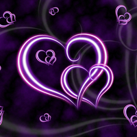 Purple Floating Hearts