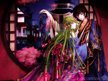 Lelouch and C.C - anime, lelouch, code geass, cc