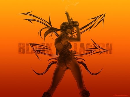 Black Lagoon - revi, weapon, orange, black lagoon