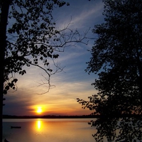 Sunset on the lake at the cottage