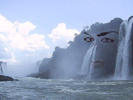 Parana River, Brazil - angry river, face, falls, waterfalls, cliffs