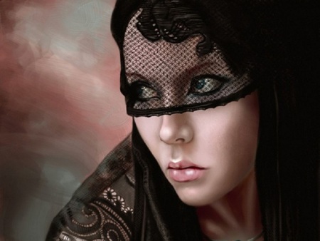 Gypsie - mood, black, mask, lady, girl, gypsie, gothic, pensive