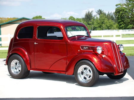 1948 ford anglia red - ford, anglia, red, 1948