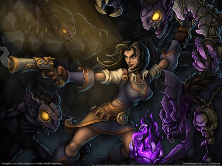 Torchlight - fighting, video game, action, torchlight, adventure, gun, hd, weapon