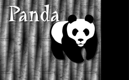 Black & White Panda - black, metal bamboo, white, named, panda, bamboo