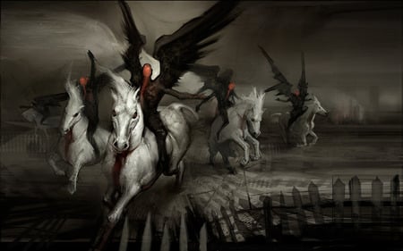 Dark Age Riders - horses, dark, fantasy