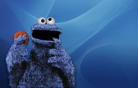 Cookie Monster II - monster, abstract, cookie monster, blue, funny