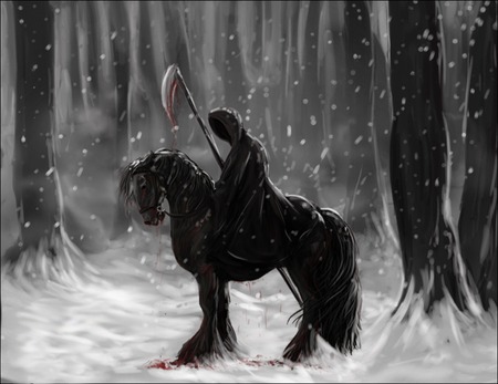 Winter - rides, winter, reaper, snow, death, horse