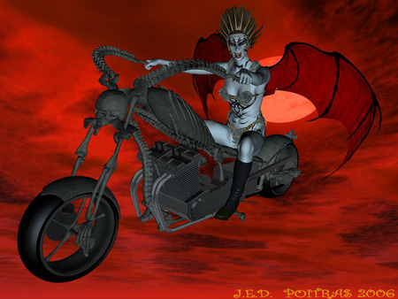 Hells Demon - hell, motor cycle, demon