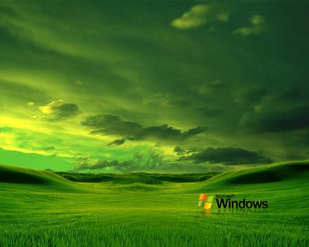 green windows - green, sky, technology, windows