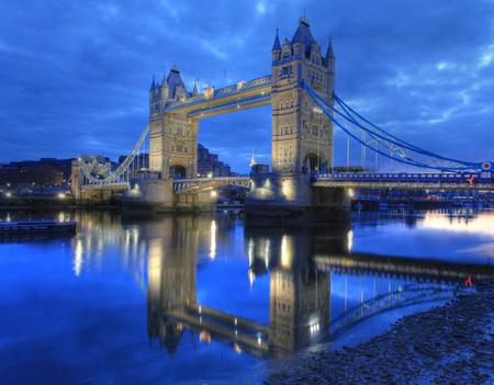 London bridge - london bridge, clouds, towers, blue sky, span