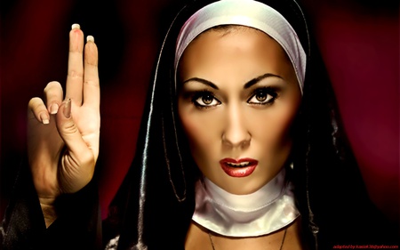 nun - face, hand, woman, nun