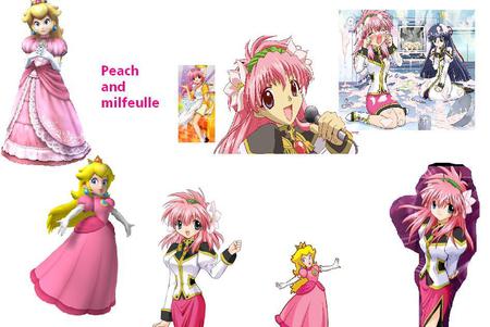 Milfeulle and peach-friends - mario, anime, galaxy angel, pink, peach