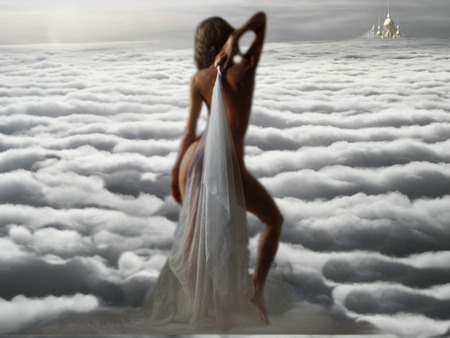 so beuty - on, clouds, woman, beautiful