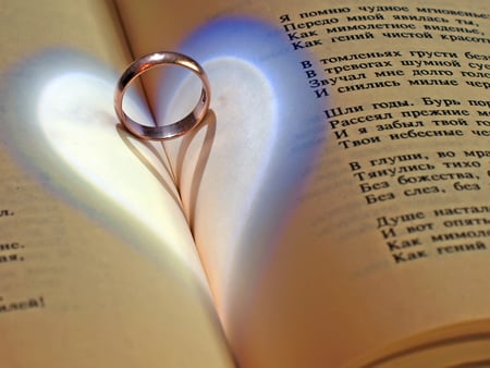 With This Ring - heart, light, symbolic, book, ring