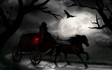 Halloween - moon, halloween, dark, october, horse, night, goth