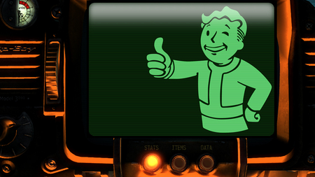 Orange Pipboy w/green screen - orange, pipboy, fallout 3, fallout