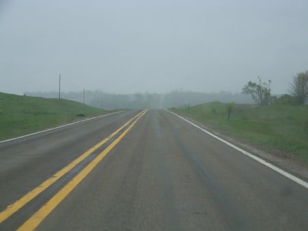 Overcast Highway - highway, fog, road, overcast