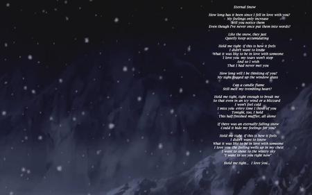 A Snow Night - white, liuchia, sad, view, rock, snow, lyric, night