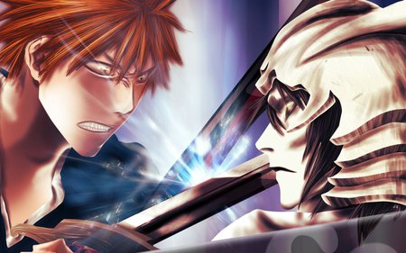 Ichigo vs Ulquiorra - anime, bleach, ulquiorra, kurosaki ichigo, espada, hollow