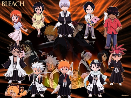 Chibi - uryuu, renji, gin, rukia, bleach, ichigo