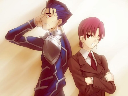 Lancer and His Master - bazett, lancer, fate hollow ataraxi, fate stay night