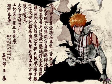 Ichigo - sword, blood, ichigo, bleach