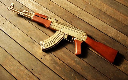 Kalashnikov - kalashnikov, gold, rifle, ak-47