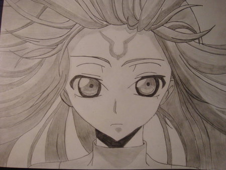 C.C - sketch, cc, hand drawn, anime girl, code geass