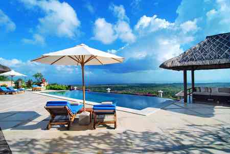 A Place To Relax - hut, view, umbrellas, chairs, pool