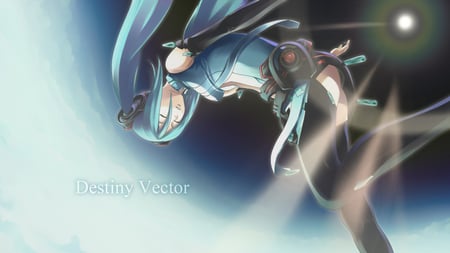 Hatsune Miku Append 01 - pretty, anime, vocaloid, blue, twintail, hatsune miku, append 01, shiny, headphones, blue hair, sun, append, beautiful, beauty, miku, cute, 01, hatsune, headset, vocaloids