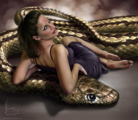 Mistress And Servant - mistress, devious, snake, woman