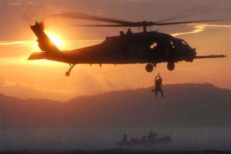 Morning Exercise - morning, exercise, helicopter, sunrise, military