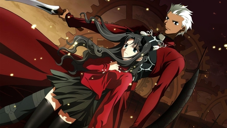 Archer & Rin - unlimited blade works, fate stay night, archer, tohsaka