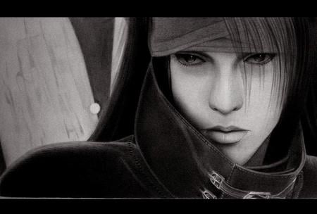 Vincent Valentine - video game, final fantasy, black and white, vincent valentine, fantasy