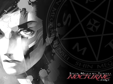 Nocturne - shin megami tensei-nocturne, game, anime, bkack and white