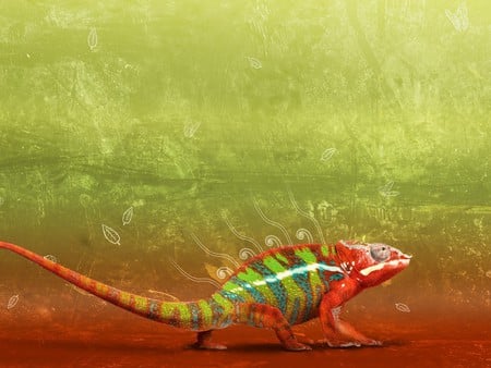 Colorful Animal - red, animals, colorful, green