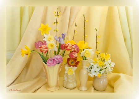 Spring bouquet - flowers, spring, colours, still life