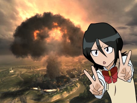 rukia bomb - love, nuke, rukia, bleach, and, peace